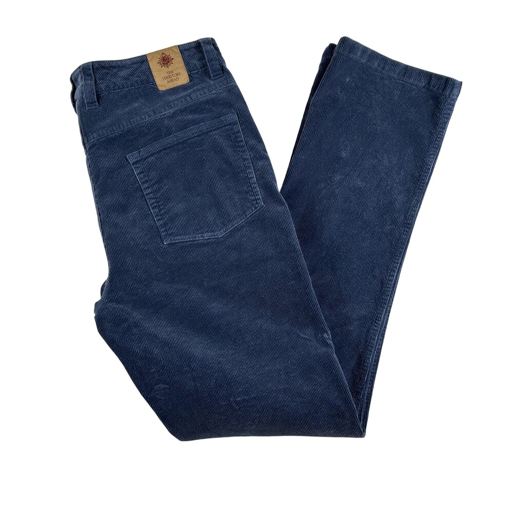 The Territory Ahead Pants Mens 33x31 Blue Corduroy Stretch Chino 5-Pocket Casual